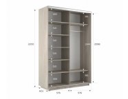 Шкаф-купе Экспресс-2 1200х2200х600 Ясень анкор светлый (ДСП/зеркало)