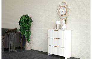 Комод Вельвет 3 ящика Белый