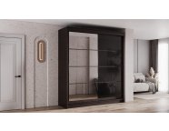 Шкаф-купе Гранд 2,0м Зеркало/Лакобель черная Венге