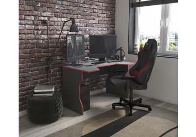Стол компьютерный Вардиг К1 антрацит/красный