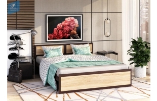 Кровать Венеция-1 1,6м венге/сонома светлая с подъемным механизмом