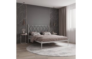 Кровать Альберта 1,6м белый муар АБ.160.200.Б