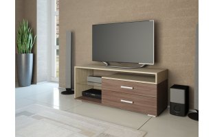 Тумба TV 2 ясень шимо темный/ясень шимо светлый