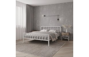 Кровать Стефани 1,8м белый муар СИ.180.200.Б