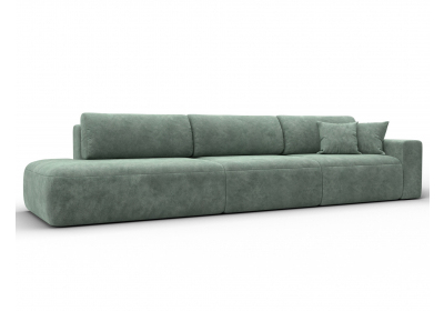 Диван прямой Лига-036 НПБ Модерн Лонг подлокотник справа Велюр BRUT 08 зеленый