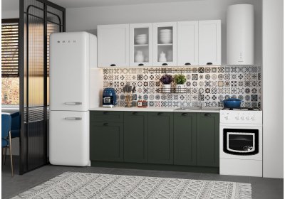Кухня Хозяюшка Сканди Белый софт-Пихта софт фасад 1,8м
