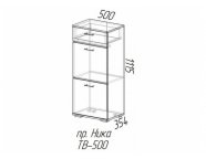 Тумба высокая Ника ТВ500 ясень Шимо темный/Ясень шимо светлый