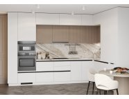 Модульная кухня угловая SKYFREE 3,5*2,4 Белый софт/Латте софт