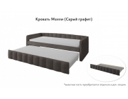 Кровать Молли 0,9 Серый графит