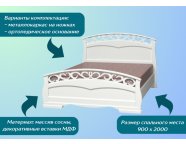 Кровать Грация-1 0,9 Белый античный