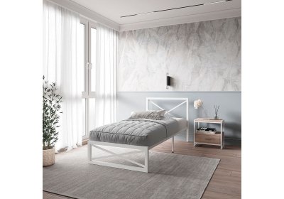 Кровать Карина 0,9м белый муар КН.90.200.Б