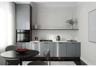 Модульная кухня Идеалиста Роял Эмаль 2800 Platinum Grey МДФ прямая