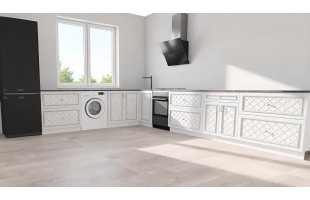 Готовая кухня Агава 2800/3200 Акация белая/Мрамор черный
