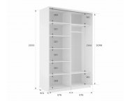 Шкаф-купе Экспресс-2 1400х2200х600 Белый снег (ДСП/ДСП)
