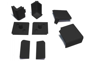 Комплект заглушек прямоугольных для плинтуса (Черный)