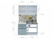 Модульная кухня Прованс-2 1,4м Голубой