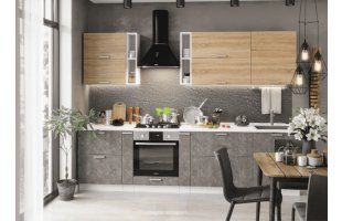 Модульная кухня Бетоны 2,9 Дуб сонома/Бетон темный