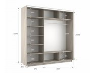 Шкаф-купе Экспресс-2 1800х2200х600 Ясень анкор светлый (ДСП/зеркало/ДСП)