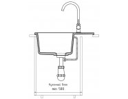 Мойка кухонная GF-UR-258L темно-серый