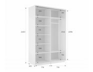 Шкаф-купе Экспресс-2 1600х2400х600 Белый снег (ДСП/ДСП)