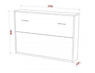Шкаф-кровать Wave 36мм 140x200 Серый асфальт
