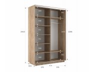 Шкаф-купе Экспресс-2 1200х2400х600 Сонома (ДСП/ДСП)