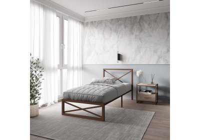 Кровать Карина 0,9м коричневый муар КН.90.200.К