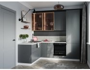 Модульная кухня угловая Перфетта Royal 1,6*2,4 Platinum Grey