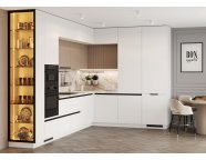 Модульная кухня угловая SKYFREE 3,5*2,4 Белый софт/Латте софт
