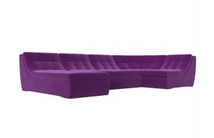 П-образный модульный диван Холидей Микровельвет Фиолетовый