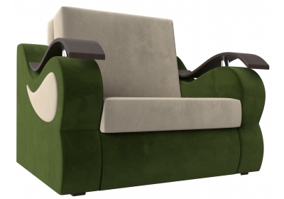 Кресло-кровать Меркурий 80 Микровельвет Бежевый\Зеленый