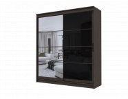 Шкаф-купе Гранд 2,0м Зеркало/Лакобель черная Венге