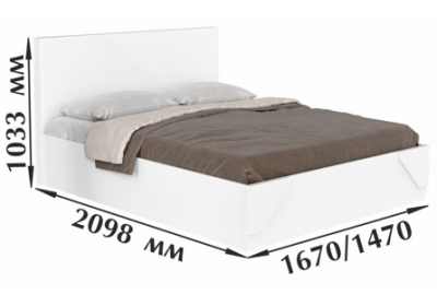 Кровать Палермо 1,6 Белый матовый