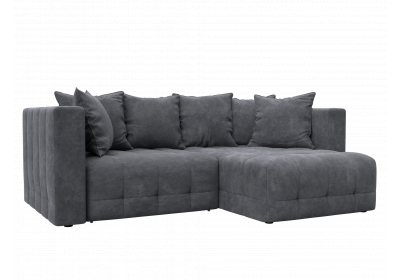 Диван угловой Лига-052 НПБ угол универсальный Велюр BRUT 16 темно-серый